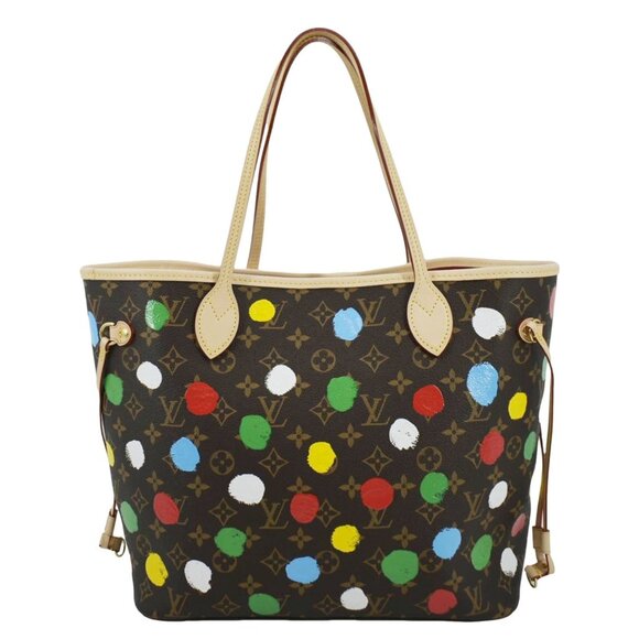 LOUIS VUITTON x YK Neverfull MM Monogram Canvas Shoulder Bag Brown - Picture 4 of 14